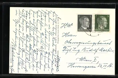 AK Kobersdorf, Ortsansicht mit Kirchen