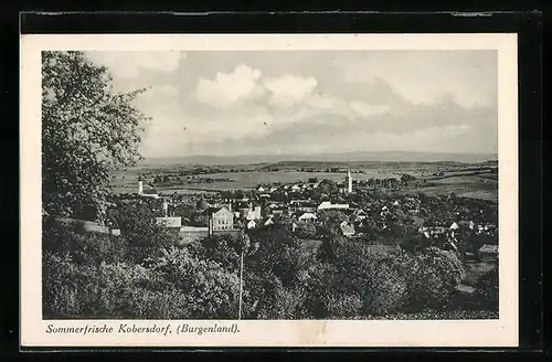 AK Kobersdorf, Ortsansicht aus der Vogelschau