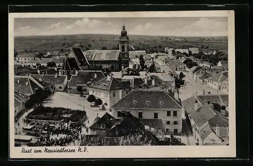 AK Rust am Neusiedlersee, Ortsansicht mit Kirche