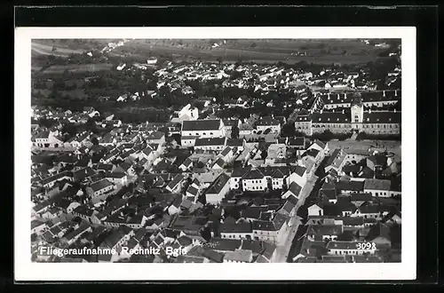 AK Rechnitz, Fliegeraufnahme des Ortes