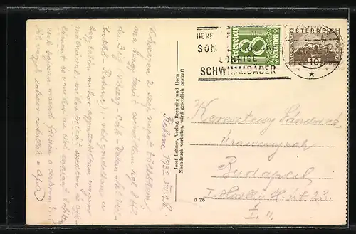 AK Rechnitz, Teilansicht mit Kirchen