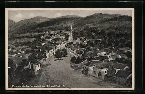 AK Bubendorf am Raipel-Wald, Gasthof Andreas Kappel, Tabaktrafik, Strassenpartie mit Blick zur Kirche