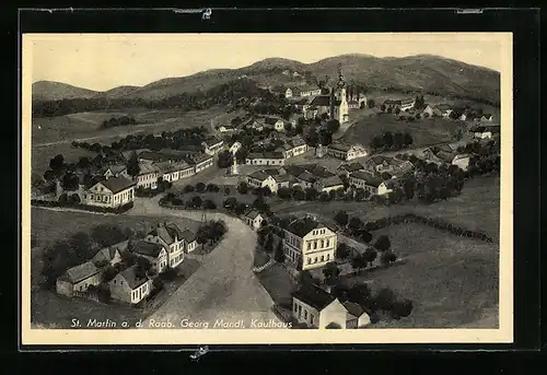 AK St. Martin a. d. Raab, Ortsansicht, Georg Mandl Kaufhaus