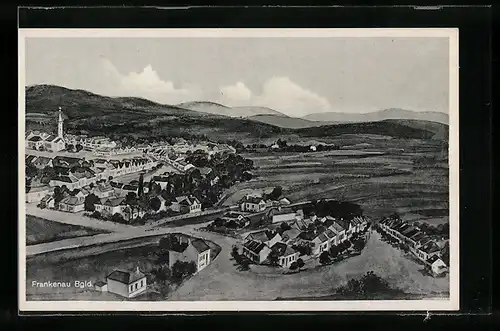 Künstler-AK Frankenau, Ortsansicht
