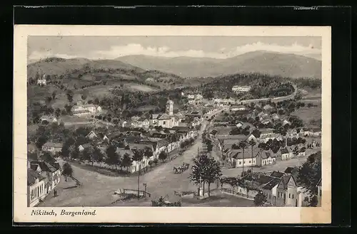 AK Nikitsch, Blick auf Strassenkreuzung von oben