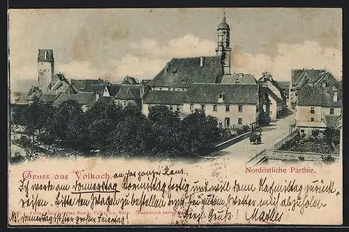 AK Volkach, Nordöstliche Parthie, Kirchenansicht