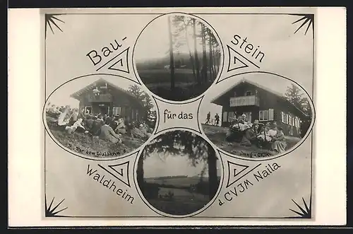 AK Naila, Baustein für das Waldheim des CVJM Naila, Ansicht des Waldheims