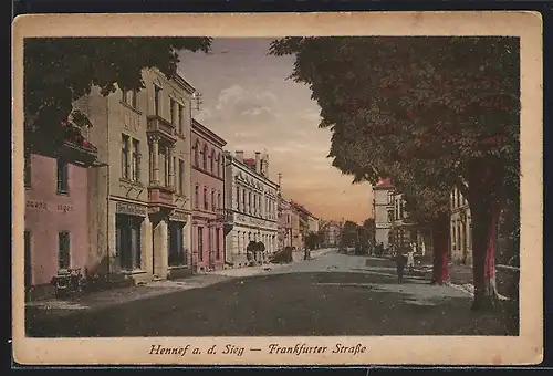 AK Hennef a. d. Sieg, Häuserpartie in der Frankfurter Strasse