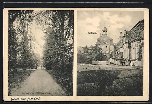 AK Biendorf, Eingang zum Schlossgarten, Försterei