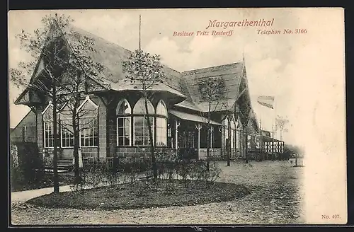 AK Kiel, Gasthof Margarethenthal von Fritz Restorff bei der Hochbrücke Levensau