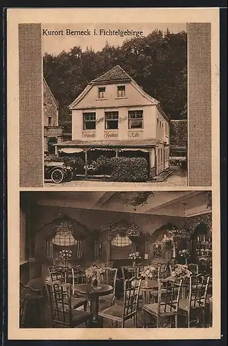 AK Berneck i. Fichtelgebirge, Konditorei-Cafe-Hertrich, Innenansicht