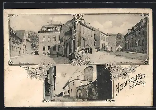 AK Heidingsfeld bei Wzbg., Krankenhaus, Klosterstrasse, Nicolaus-Tor