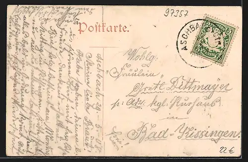 AK Prichsenstadt, Strassenpartie am Tor mit Geschäften