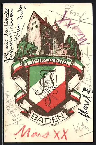 AK Baden, Studentenwappen der Limmania, Schloss