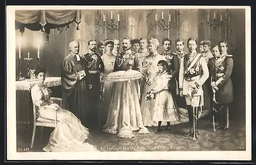 AK Zur Erinnerung an die Taufe des jüngsten Hohenzollern mit Kaiser Wilhelm II.