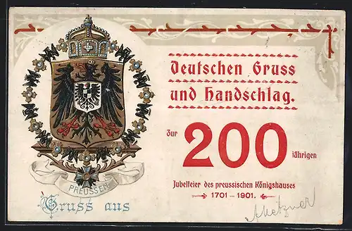 AK Zur 200. jährigen Jubelfeier des preussichen Königshauses, Wappen