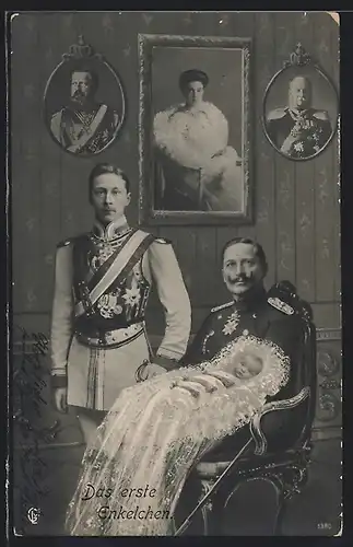 AK Portrait von Friedrich Wilhelm III. von Preussen und erstes Enkelchen
