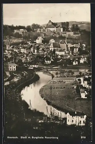 AK Kronach, Stadt mit Burgfeste Rosenberg