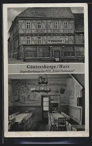 AK Güntersberge /Harz, Jugendherberge der FDJ Ernst Thälmann