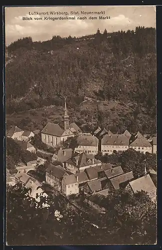 AK Wirsberg-Neuenmarkt, Blick vom Kriegerdenkmal nach dem Markt