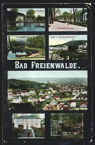 AK Bad Freienwalde, Papenmühle, Gesundbrunnen, Schloss