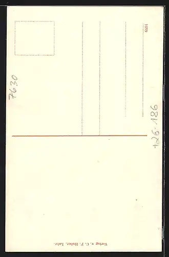 Künstler-AK Eugen Felle: Burgheim /Schultertal, Panorama mit Lahr, Dinglingen und Kasernen aus der Vogelschau