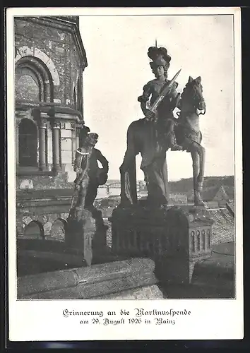 AK Mainz, Martinusspende am 29.08.1926, St. Martinus auf dem Dom