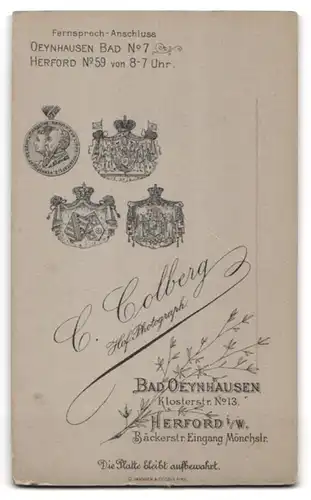 Fotografie C. Colberg, Bad Oeynhausen, Klosterstr. 13, Junger Herr im Anzug mit Krawatte