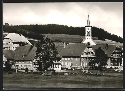 AK Rohrbach bei Furtwangen, Ortspartie mit Kirche