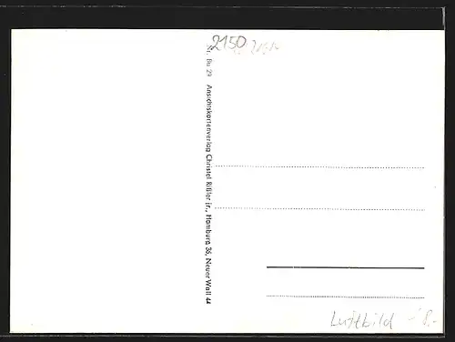 AK Buxtehude, Fliegeraufnahme, Teilansicht mit Kirche