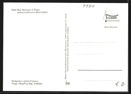 AK Bad Wurzach im Allgäu, Teilansicht mit Kirche