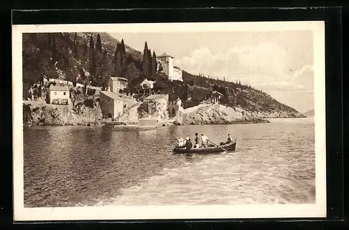 AK Dubrovnik-Trsteno, Blick auf den Küstenort