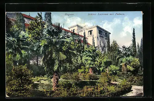 AK Ragusa, Schloss Lacroma mit Palmen