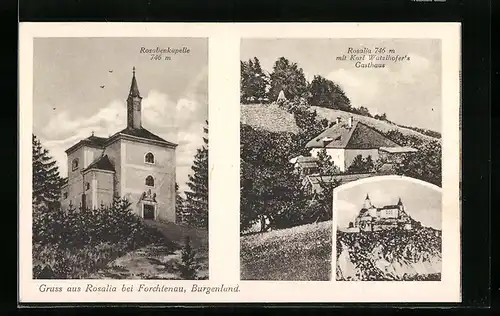 AK Forchtenstein, Rosalia, Rosalienkapelle, Gasthaus