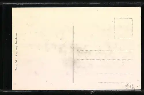 AK Sauerbrunn, Ortsansicht aus der Vogelschau