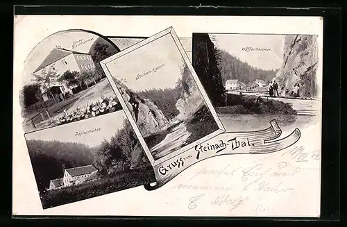 AK Stadtsteinach, Steinachthal, Papiermühle, Unterer Eisenhammer, Waffenhammer, Steinach-Klamm