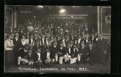 AK Lauenstein, Feiernde beim Türkenball am 26. Februar 1927