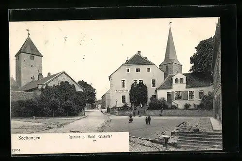 AK Seehausen, Rathaus und Hotel Ratskeller