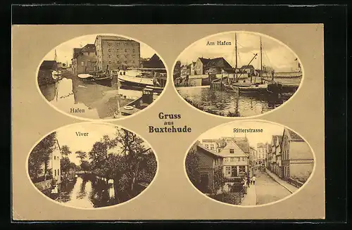 AK Buxtehude, Hafen, Am Hafen, Viver, Ritterstrasse