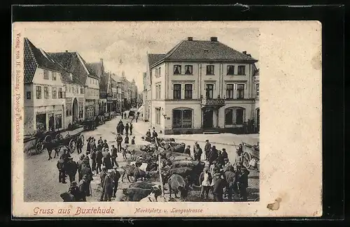 AK Buxtehude, Marktplatz und Langestrasse