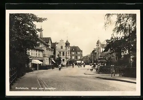 AK Buxtehude, Blick vom Geesttor auf die Strasse