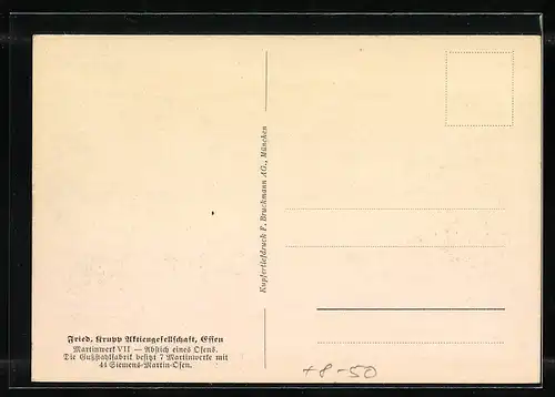 AK Essen, Friedrich Krupp AG, Martinwerk VII, Abstich eines Ofens, Gussstahlfabrik