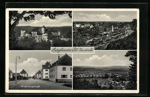 AK Neustadt-Burghausen / Obb., Burg, Hindenburgstrasse, Ortspartie