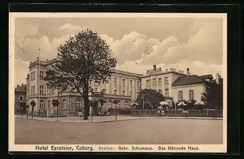 AK Coburg, Hotel Excelsior, Bes. Gebr. Schumann, Das führende Haus