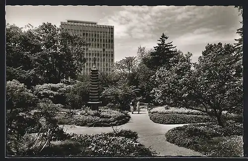 AK Karlsruhe i. B., Stadtgarten, Japan-Garten
