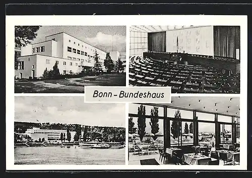 AK Bonn, Innen- und Aussenansichten des Bundeshauses