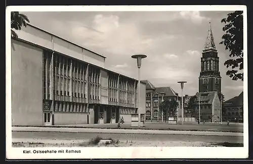 AK Kiel, Ostseehalle mit Rathaus