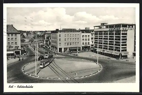 AK Kiel, Holstenbrücke mit Strassenbahn