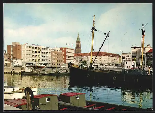 AK Kiel, Bootshafen mit Kränen