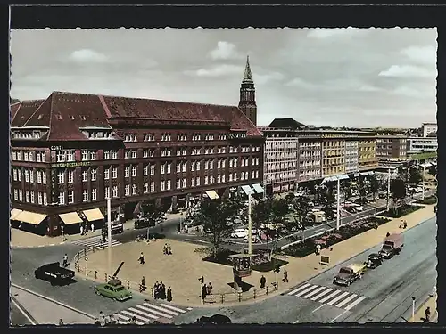 AK Kiel, Holstenplatz mit Hotel-Hansa-Restaurant Conti